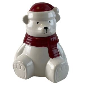 Vintage Polar Bear Christmas Lidded Candy Dish